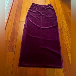 Like New Purple Velvet Skirt w/ Double slit